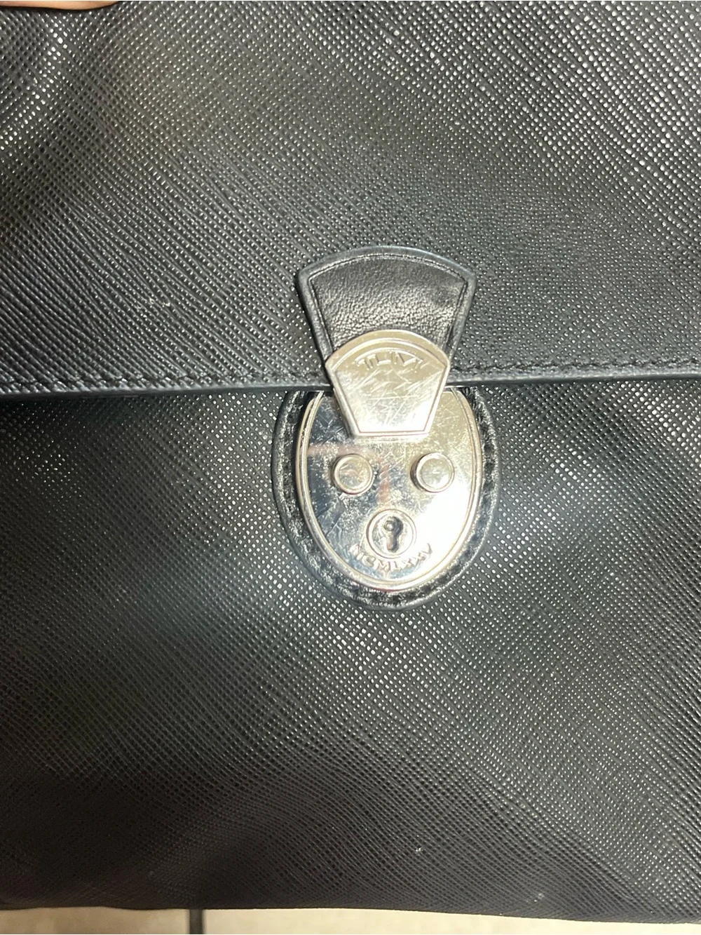 Tumi Black Leather Briefcase Bag (Read First)